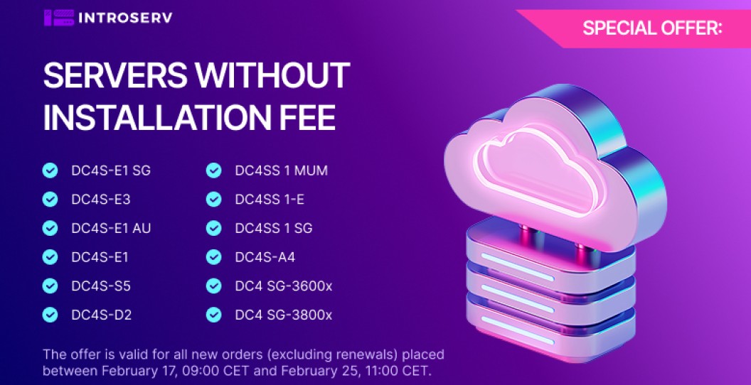 New Server Line with Free Setup is available for order