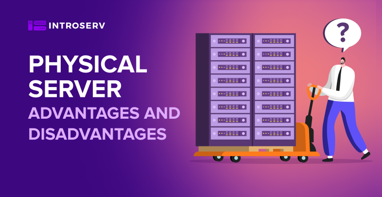 What are the advantages and disadvantages of a physical server?