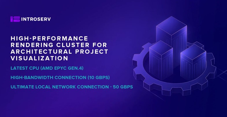 High-performance rendering cluster for architectural project visualization