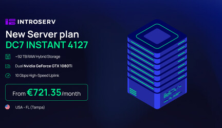 DC7 INSTANT 4127 – new GPU dedicated server in Tampa
