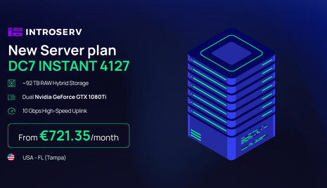DC7 INSTANT 4127 – new GPU dedicated server in Tampa