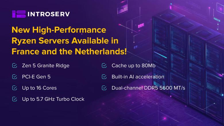 New High-Performance AMD Ryzen Servers are Now Available in France and Netherlands!
