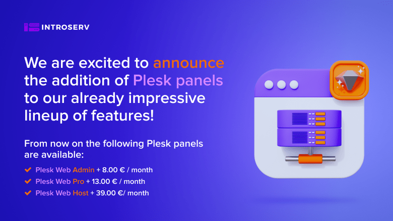 Plesk is now available for all our rates