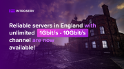 Reliable servers in England with unlimited 1Gbps - 10Gbps channel
