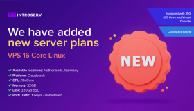New server plan VPS 16 Core Linux is now available