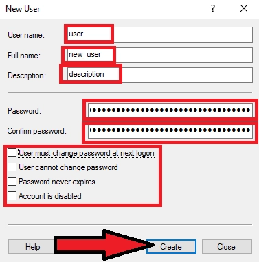 How to create a user in Windows Server and allow RDP connection