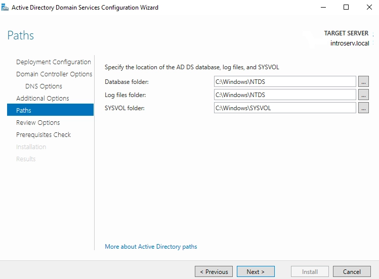 Installing Active Directory Domain Services in Server Manage