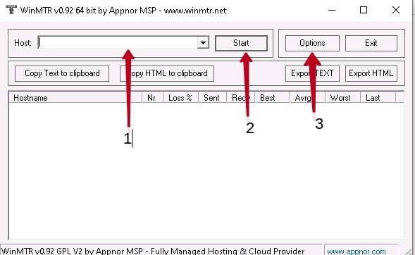 Checking the WinMTR Channel