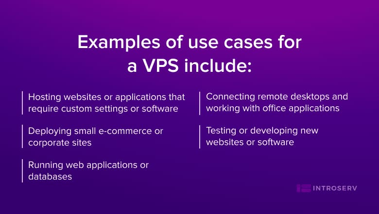 Examples of use cases for a VPS