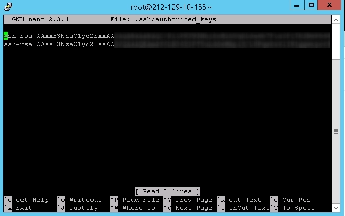 Connecting via SSH using the Putty key