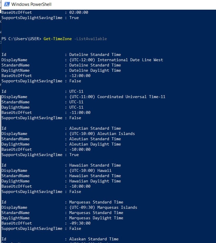 Configuring Time Zone in Windows