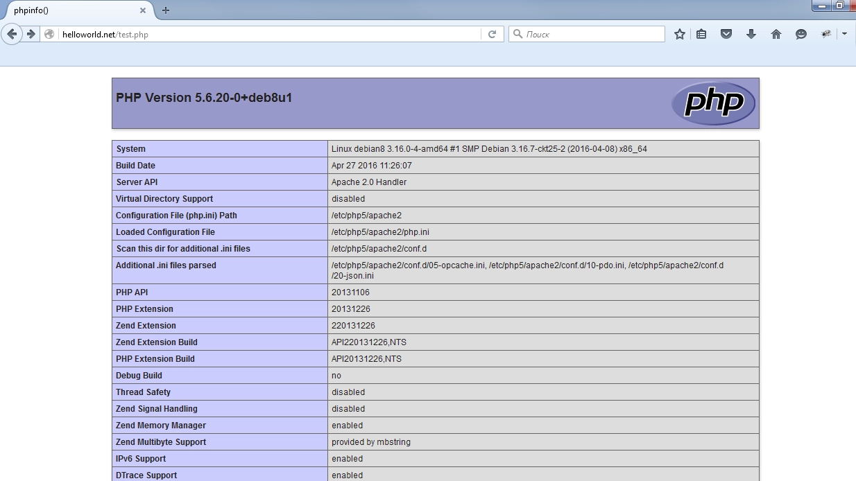 Namestitev in konfiguracija Apache+ PHP+Mysql v Debian