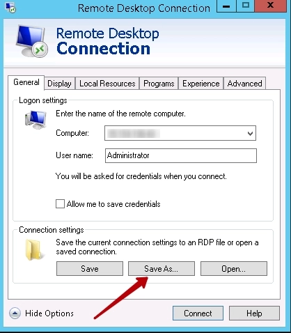 Remote Desktop Connection via RDP