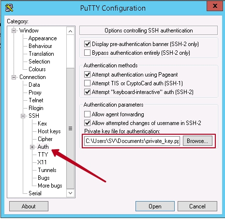 Connectrix B-Series: How to use PuTTY for SSH key-based