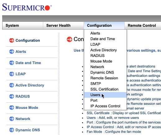 How to change IP-KVM password Supermicro