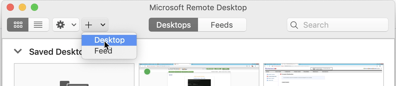 Remote Desktop Connection via RDP