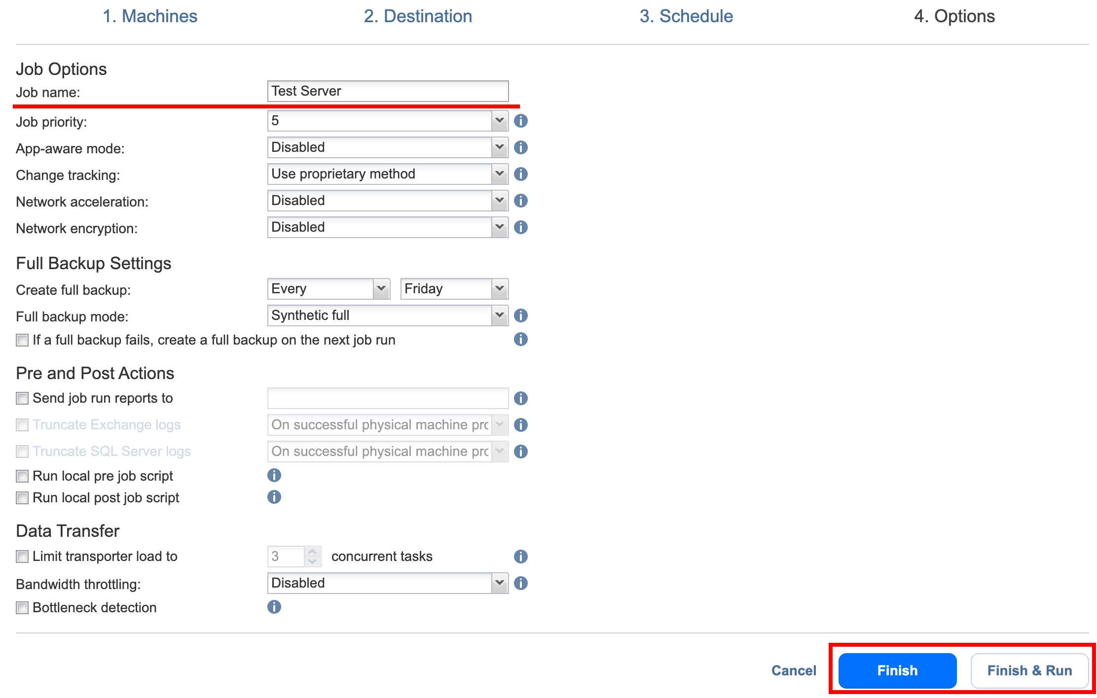 Server backup using INTROSERV Backup service