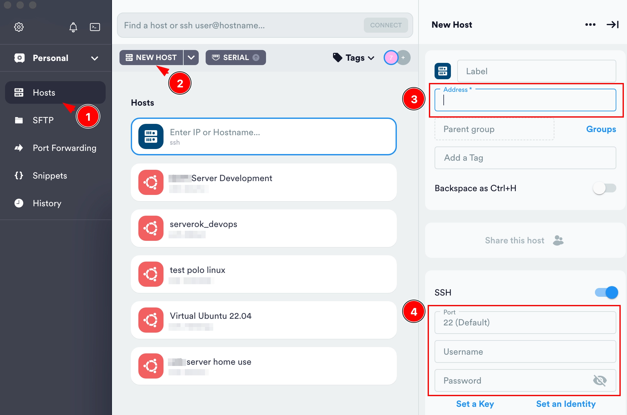 Connecting to a server via SSH on MacOS