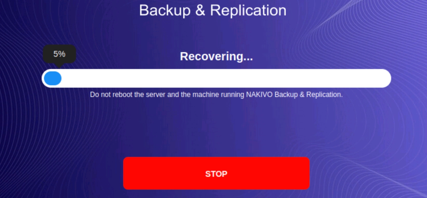 Server backup using INTROSERV Backup service