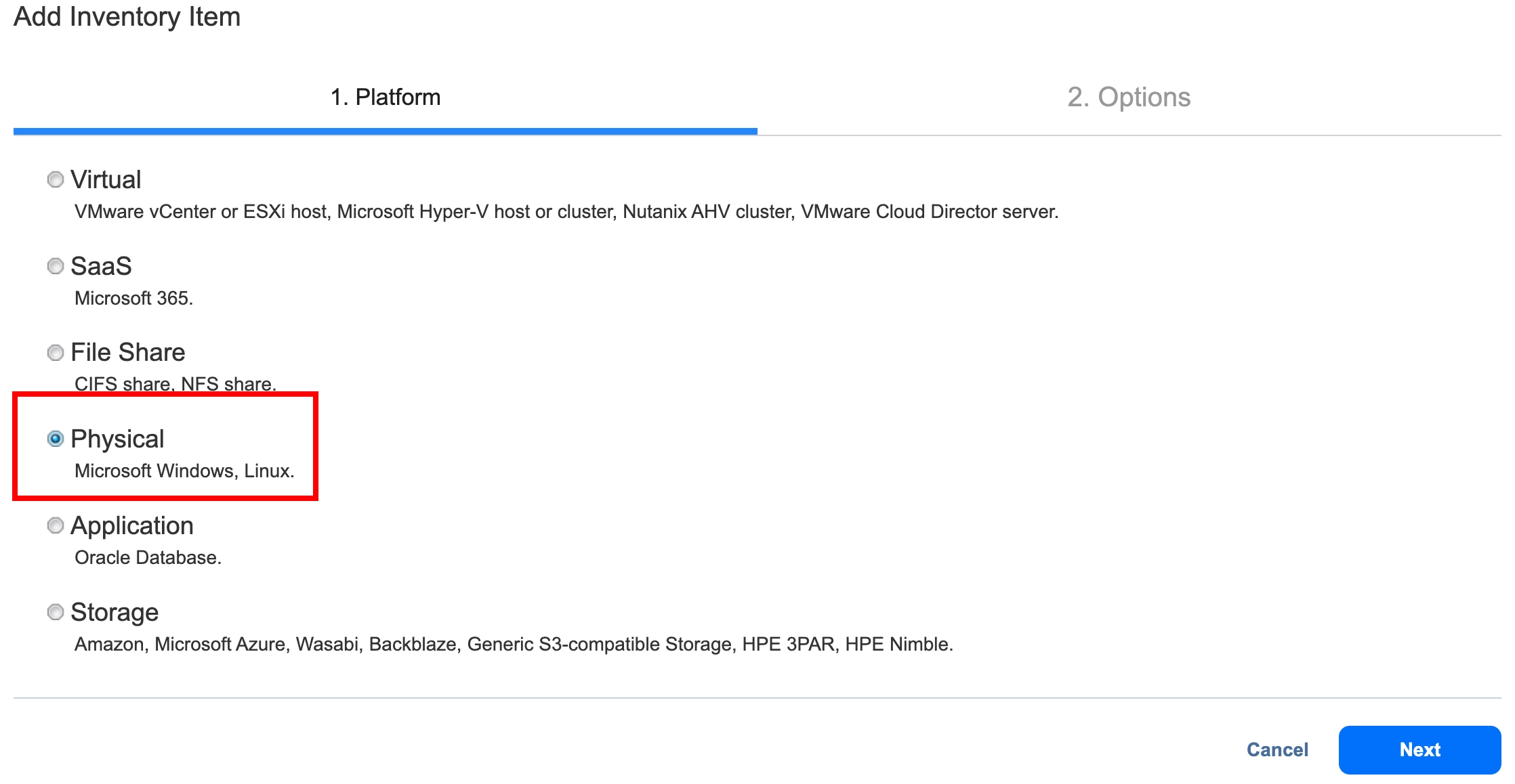 Server backup using INTROSERV Backup service