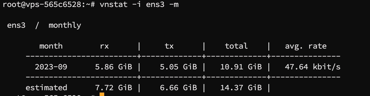 Logging and monitoring traffic consumption using VnStat