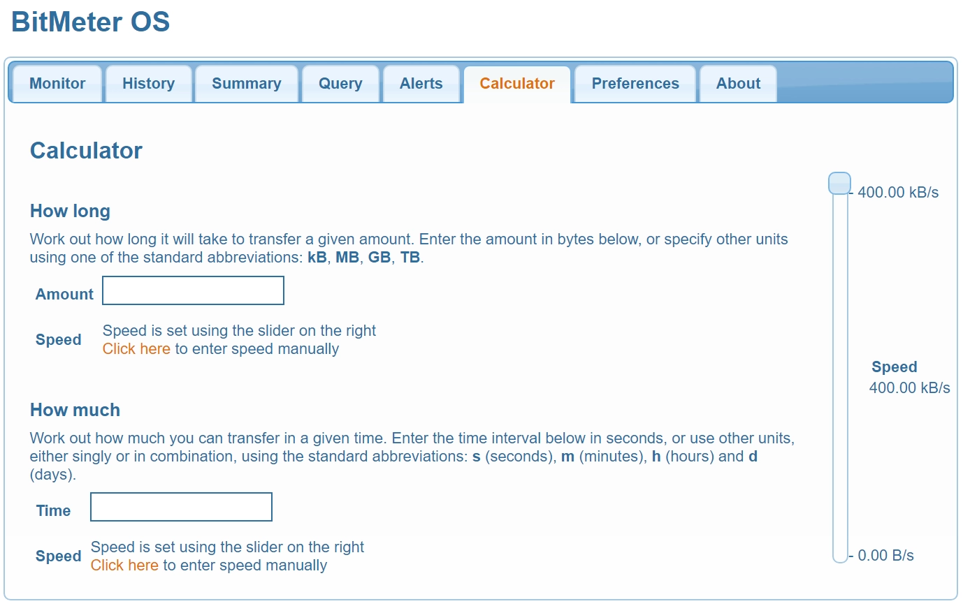 How to use BitMeter OS for monitoring traffic consumption