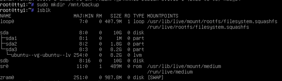 Backup and image restoration using dd