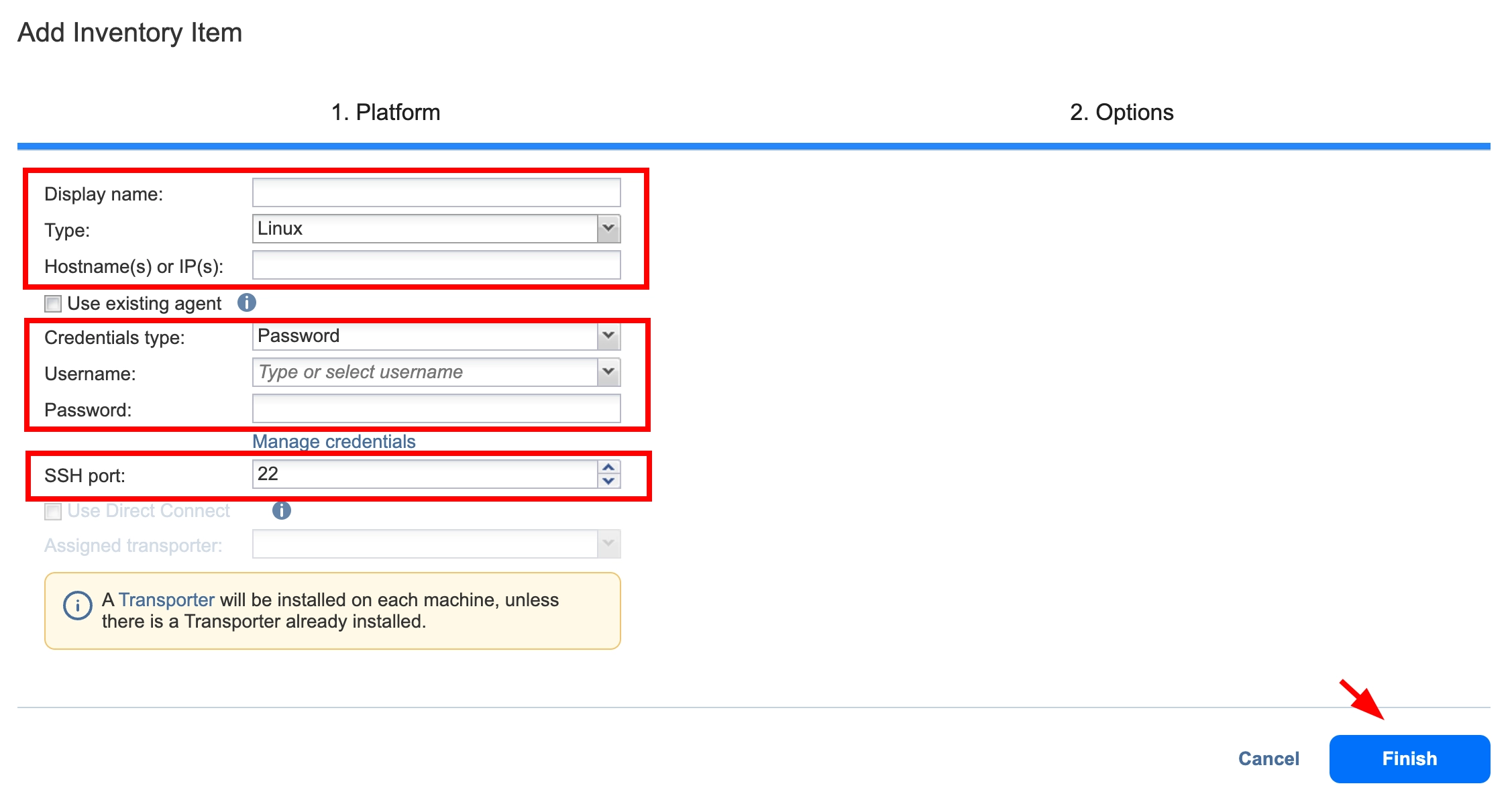 Server backup using INTROSERV Backup service