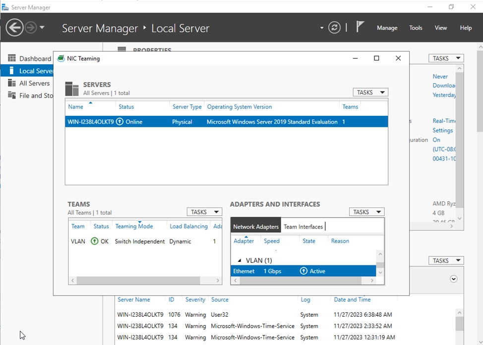 How to set up VLAN on Windows Server