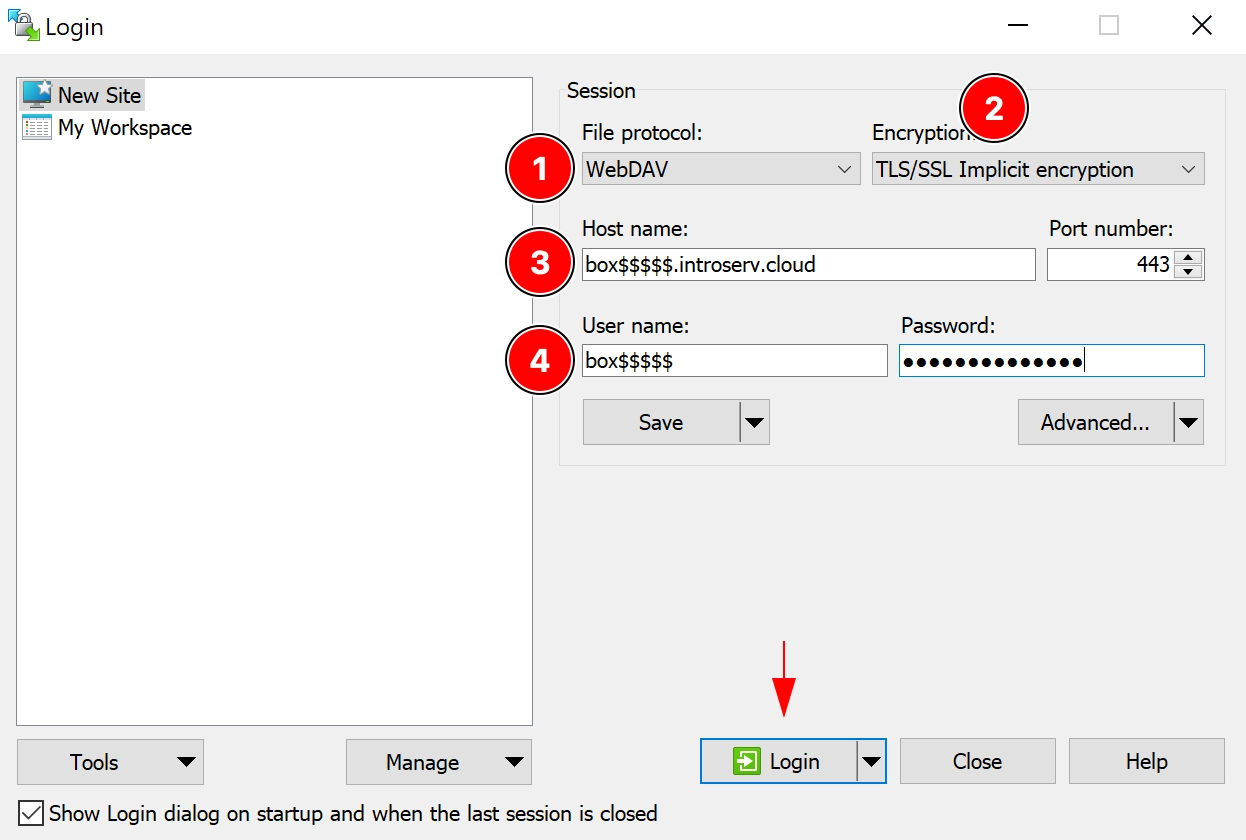 Connecting INTROSERV Cloud Storage to the server