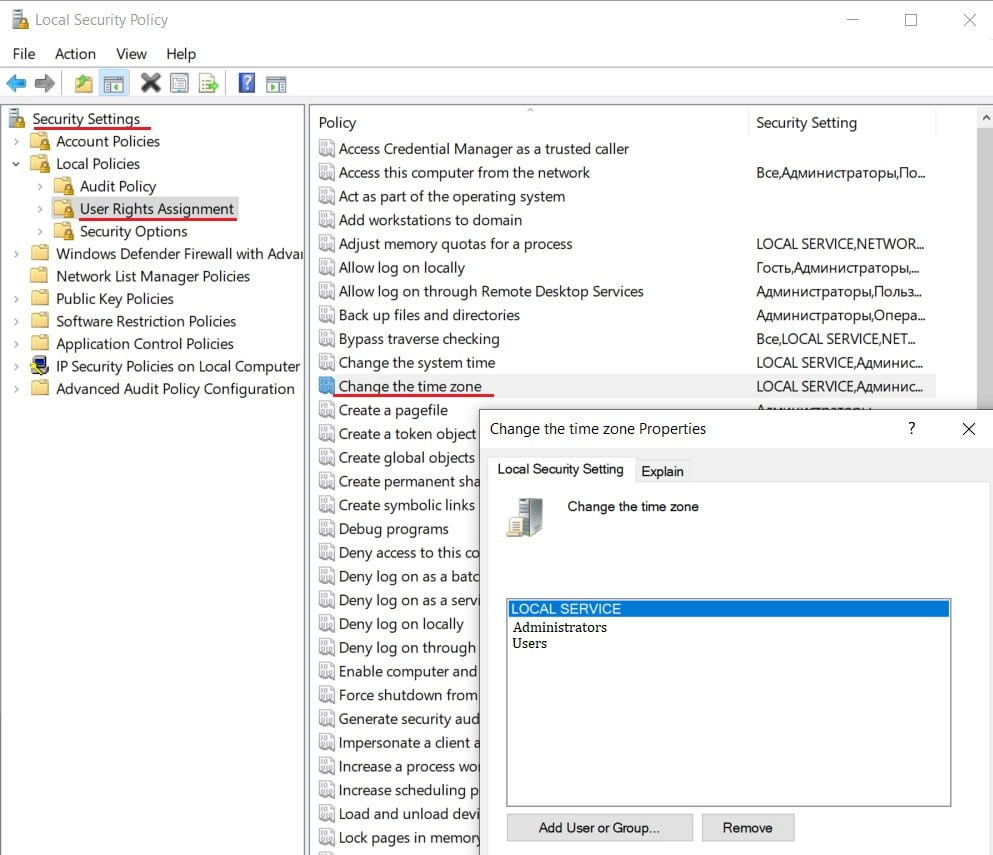 Configuring Time Zone in Windows