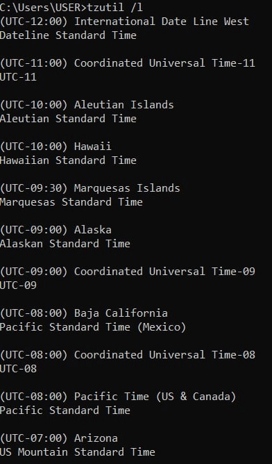 Configuring Time Zone in Windows