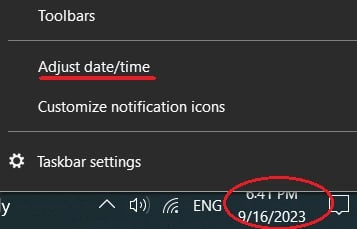 Configuring Time Zone in Windows