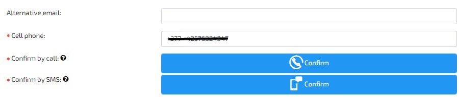 Registrierung auf der Website