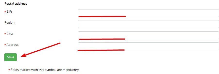 Registrierung auf der Website