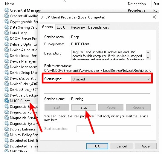 Windows Server 2019 Deaktivierung von DHCP