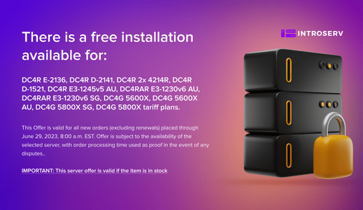 Nueva oferta de servidor: Instalación gratuita - Parte 3