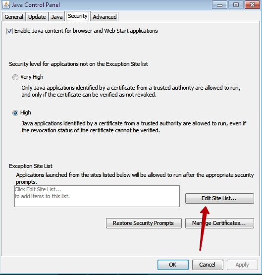 Añadir IP-KVM a la lista de recursos compatibles con java