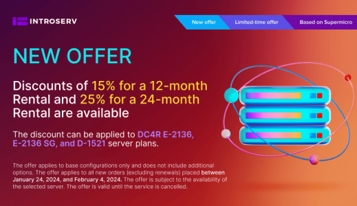Discounts on long-term Dedicated Server rental are available