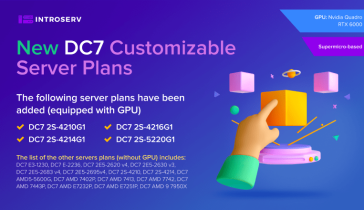 Les plans de serveur DC7 sont désormais disponibles aux Etats-Unis (Dallas, Tampa, Los Angeles, Staten Island)