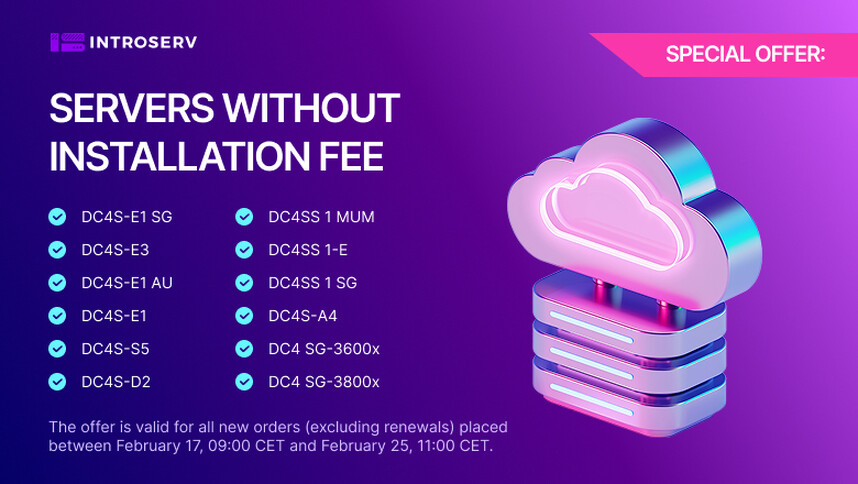 La nouvelle ligne de serveurs avec installation gratuite est disponible à la commande