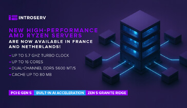 I nuovi server AMD Ryzen ad alte prestazioni sono ora disponibili in Francia e nei Paesi Bassi!