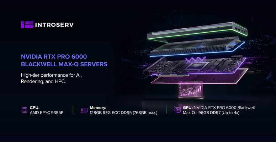 I server GPU NVIDIA RTX PRO 6000 Blackwell Max-Q sono ora disponibili