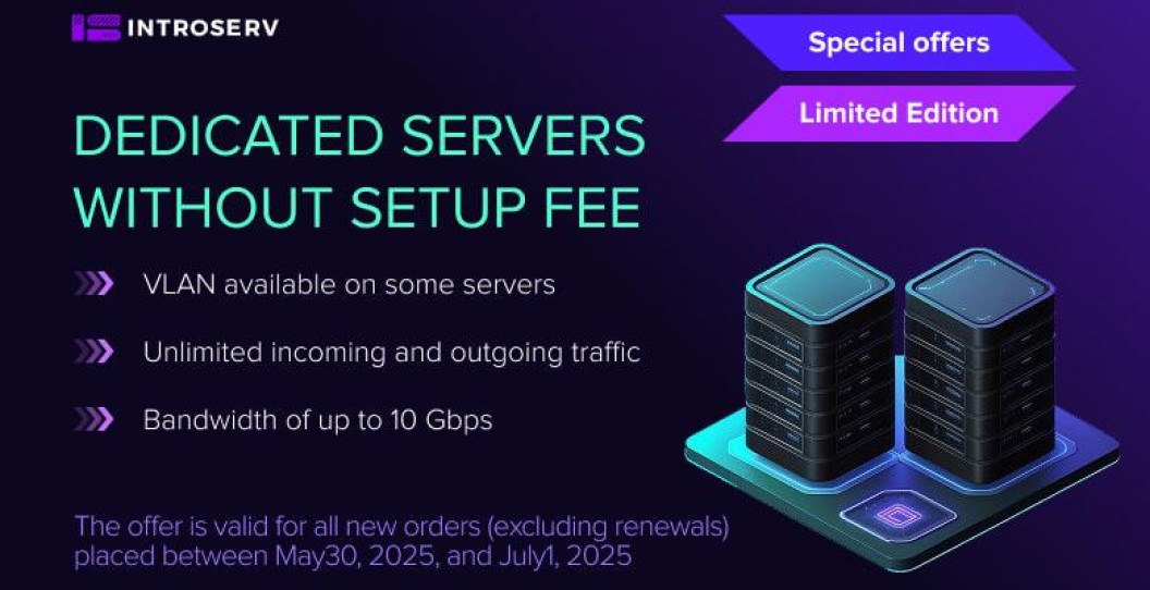 Offerta a tempo limitato: Ottieni potenti server dedicati senza costi di installazione