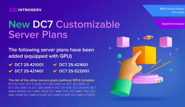 DC7 server plans are now available in the US (Dallas, Tampa, Los Angeles, Staten Island)