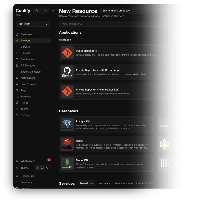 Розгорніть Coolify в один клік