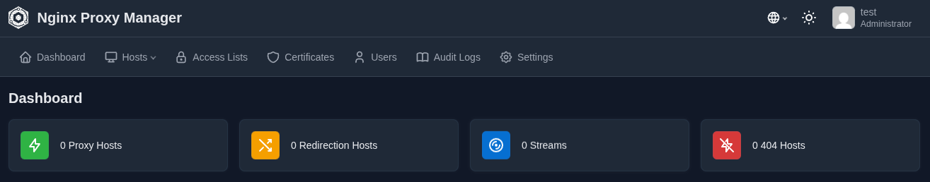 Nginx Proxy Manager login screen