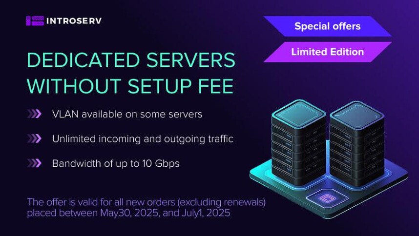 Oferta ograniczona czasowo: Wydajne serwery dedykowane bez opłaty instalacyjnej