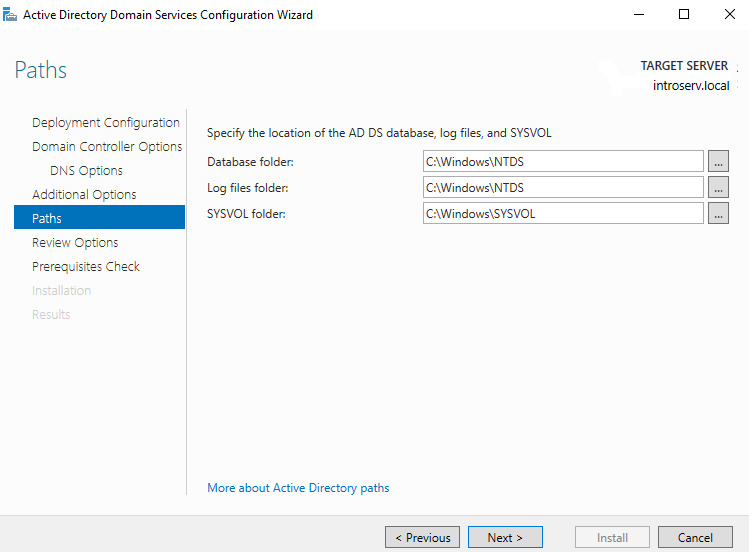 Установка доменных служб Active Directory в Server Manage