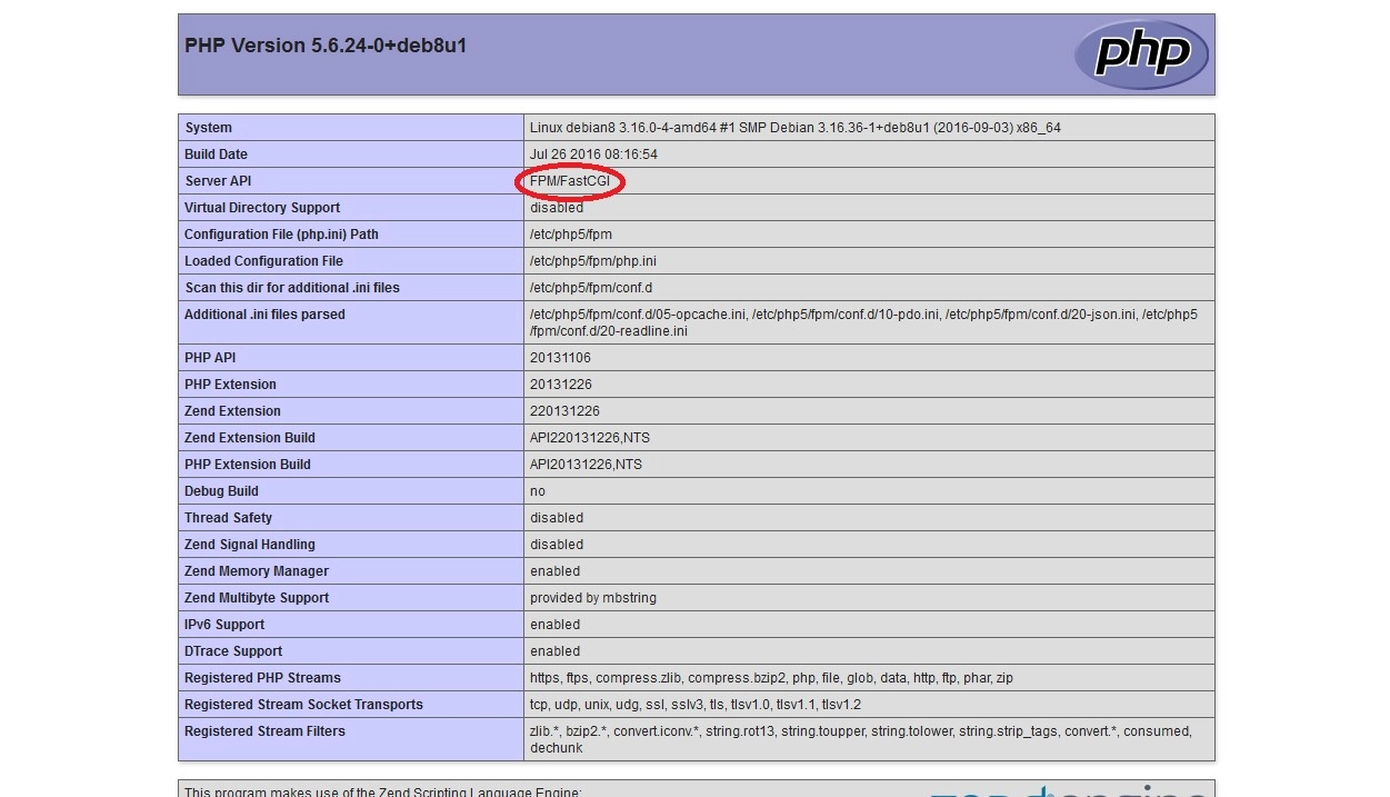 Установка и настройка ​Nginx + PHP-fpm в Debian